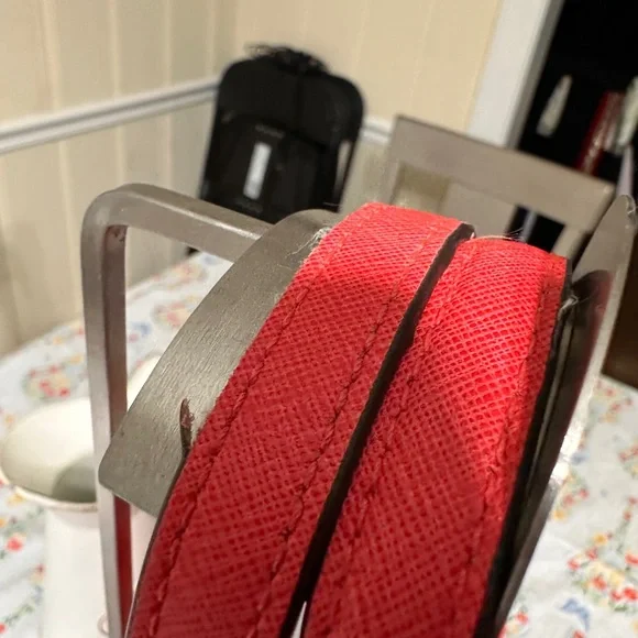 Michael Michael Kors Red Leather Tote with Black Accents - Picture 8 of 14